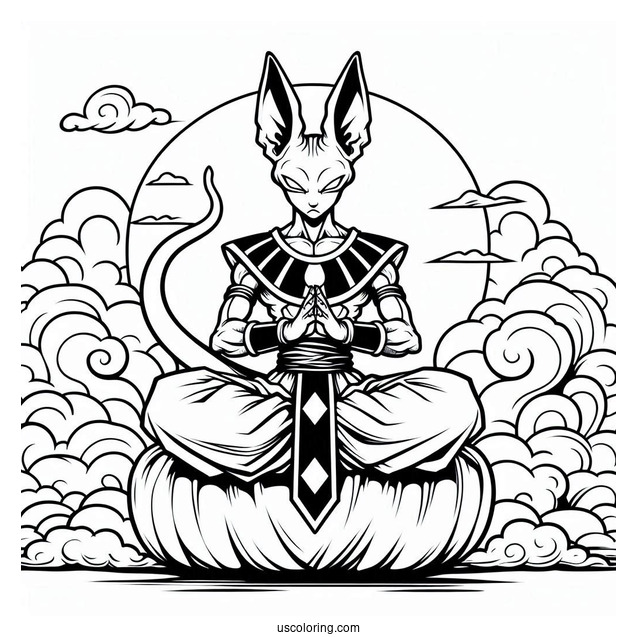 Dragon Ball Z Coloring Page Of Beerus God of Destruction