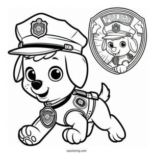 Coloring Picture Of Chase With Police Badges