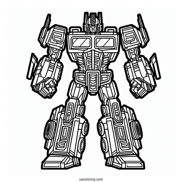 Easy Optimus Prime Coloring Page Outline For Preschoolers