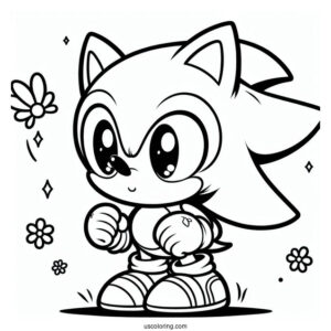 Cute Baby Sonic Cartoon To Color