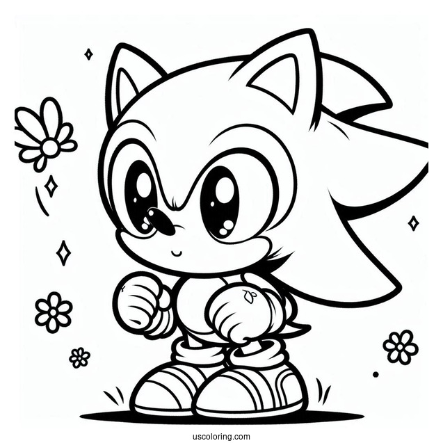 Cute Baby Sonic Cartoon To Color