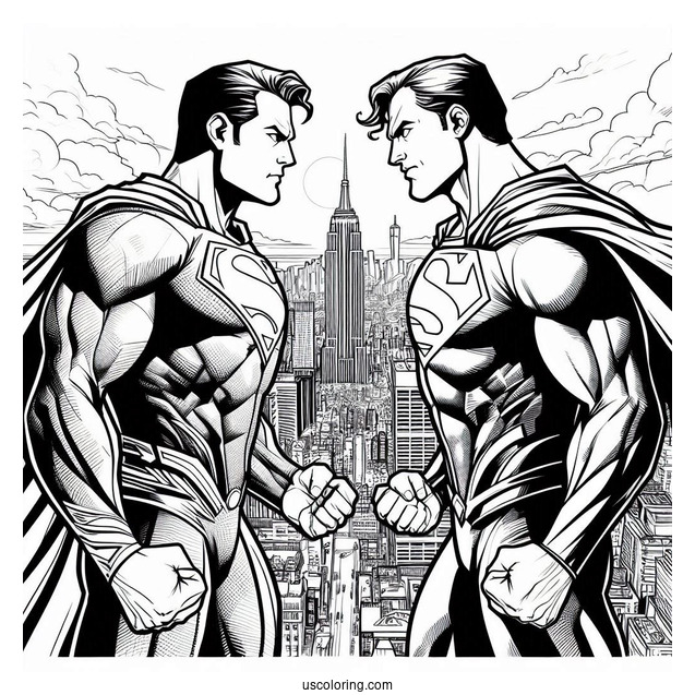 Superman Vs Lex Luther Coloring Page