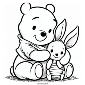 Baby Winnie The Pooh With Piglet Coloring Pages For Kids
