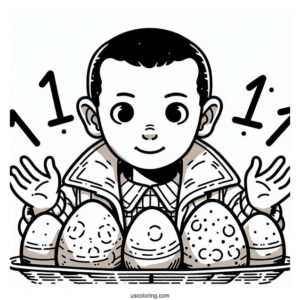Eleven With Eggos Coloring Sheet