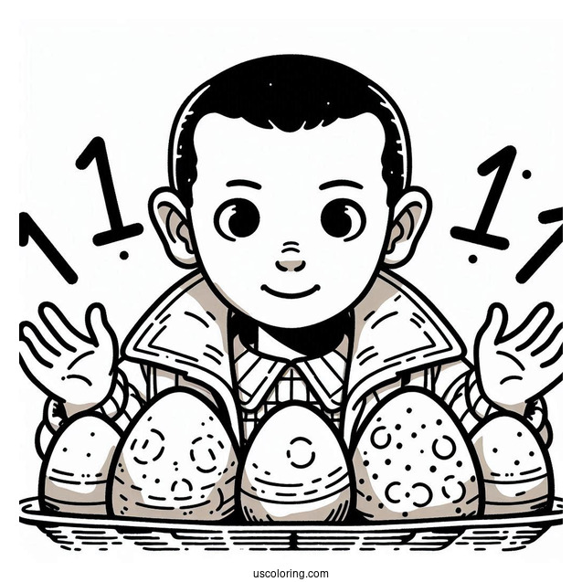Eleven With Eggos Coloring Sheet