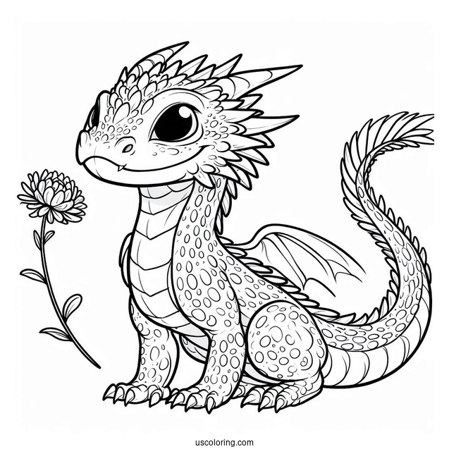 Adorable Water Dragon To Color