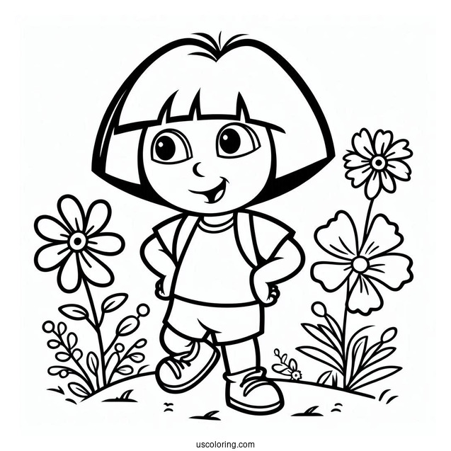 Simple Outline Of Dora For Preschoolers To Color