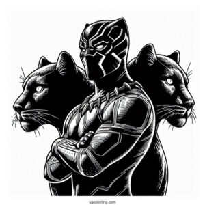 Black Panther Movie Poster Coloring Page