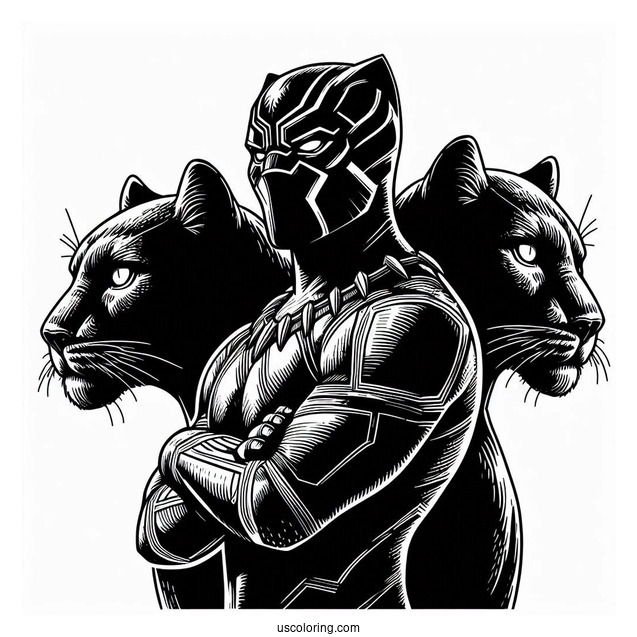Black Panther Movie Poster Coloring Page