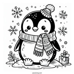Adorable Winter Themed Penguin