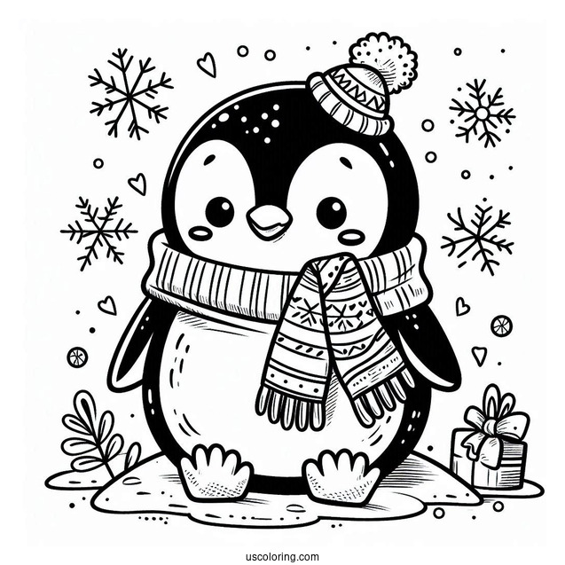 Adorable Winter Themed Penguin