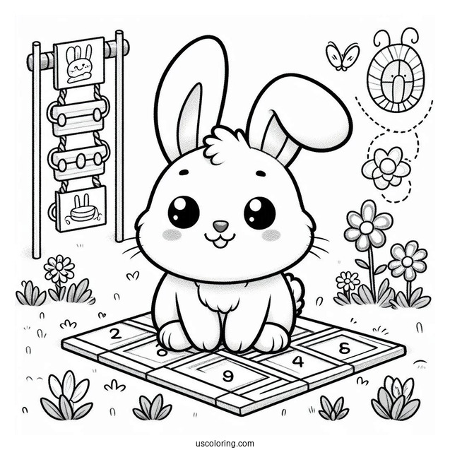 Hoppy Hopscotch From Smiling Critters Coloring Page For Kids