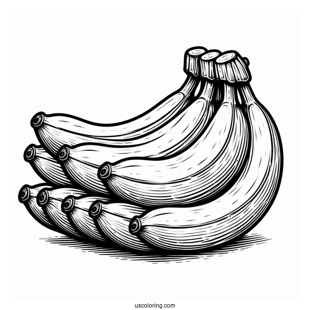 Multiple Bunches Of Bananas Coloring Pages