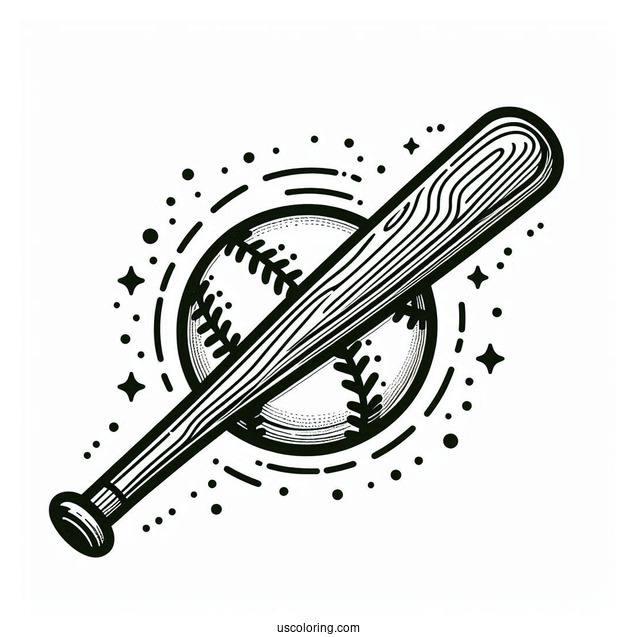 Baseball Bat Coloring Page