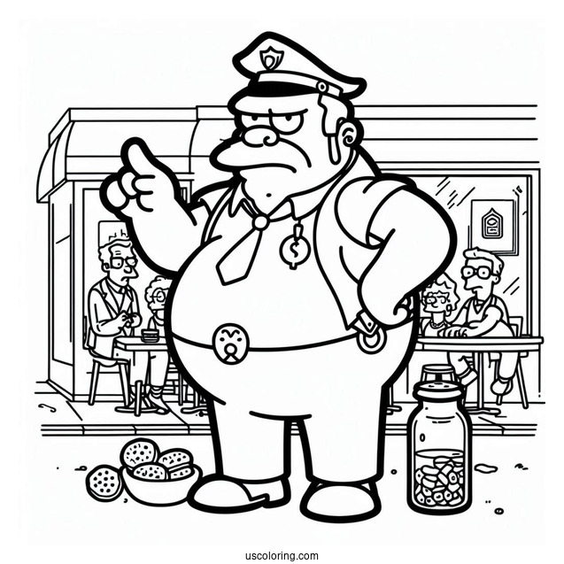 Simpsons Coloring Pages Of Simpsons Fat Tony