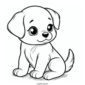 Coloring Sheet Of Puppy Outline