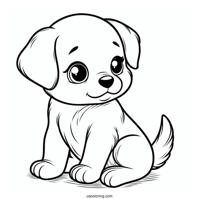 Coloring Sheet Of Puppy Outline