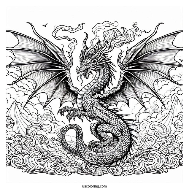 Mythical Dragon With Wings Spread