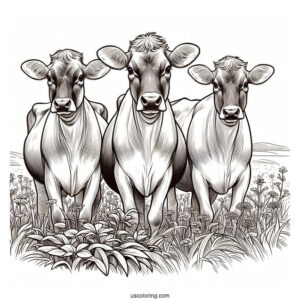 Herd Of Jersey Cows Standing In Field To Color