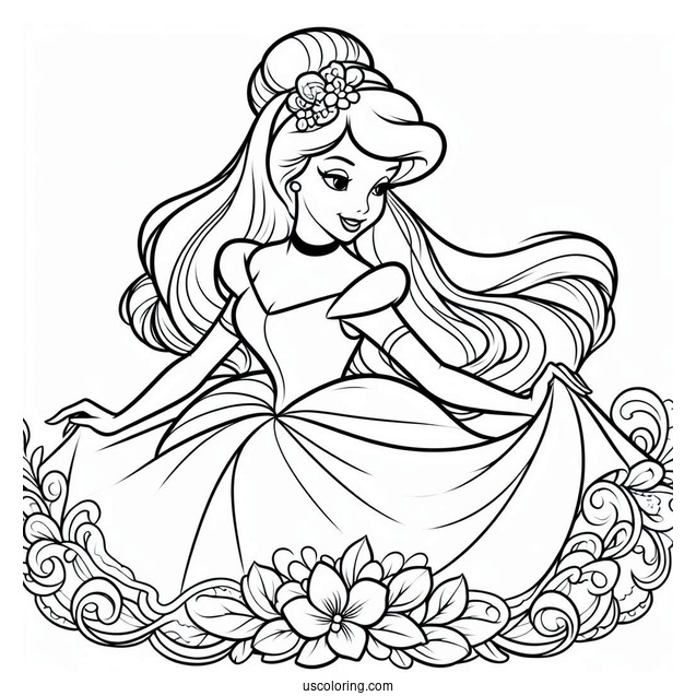 Simple Outline Of Cinderella To Color