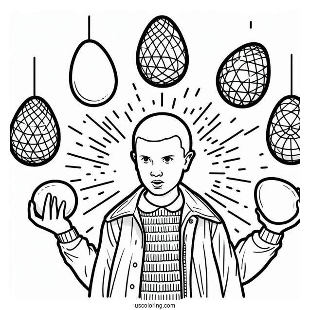 Eleven With Eggos Coloring Sheet