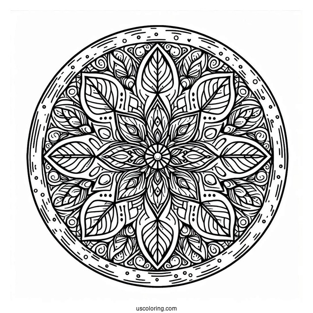 Pizza Mandala Coloring Page