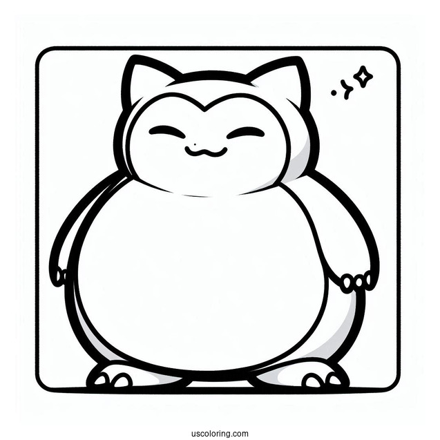 Snorlax Coloring Page Of Easy Mega Snorlax Outline For Kids