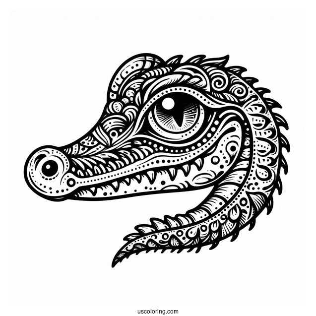 Coloring Page Of a Crocodile Eye
