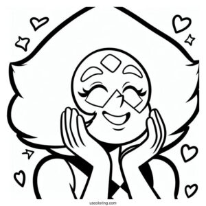 Steven Universe Coloring Page Of Peridot Smiling Outline