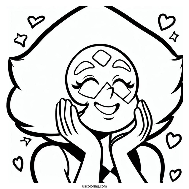 Steven Universe Coloring Page Of Peridot Smiling Outline