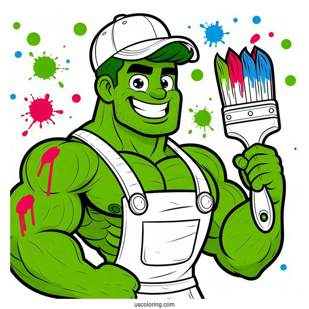 Easy Hulk Coloring Page For Kids
