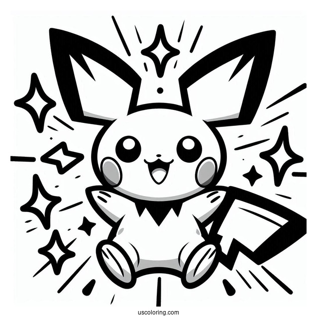Energy Patch Pichu Coloring Page Pokemon Card