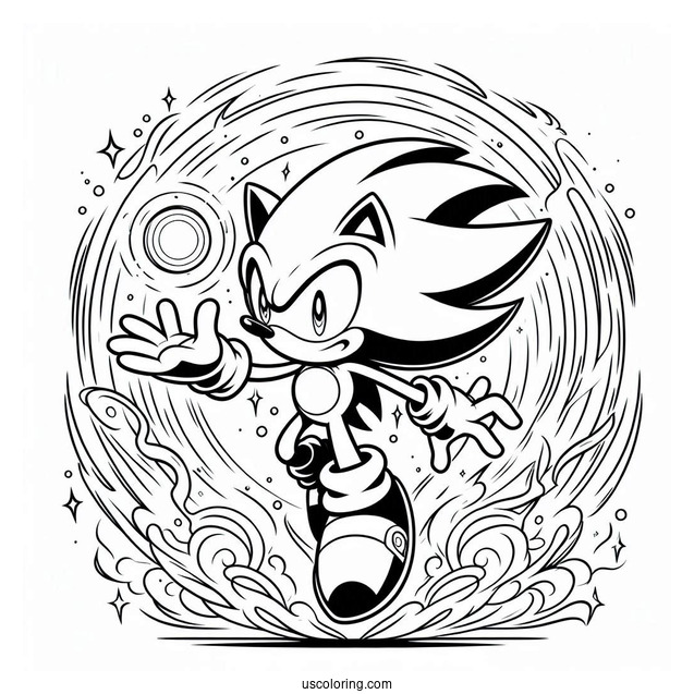 Super Sonic Coloring Page For Kids