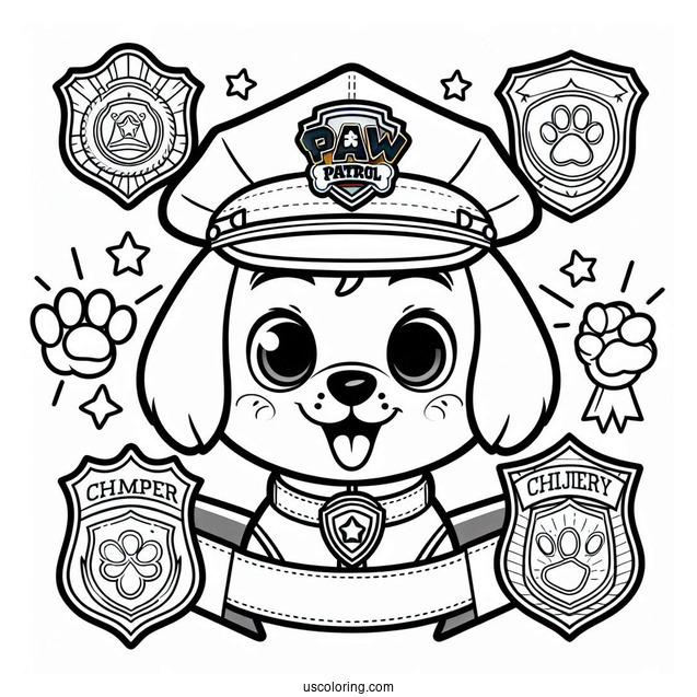 Paw Patrol Badges Coloring Page For Kids