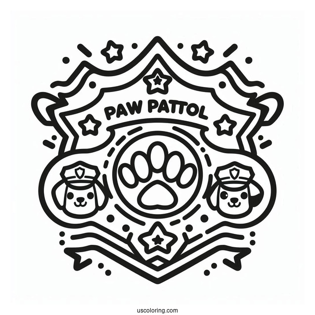 Paw Patrol Badges Coloring Page For Kids