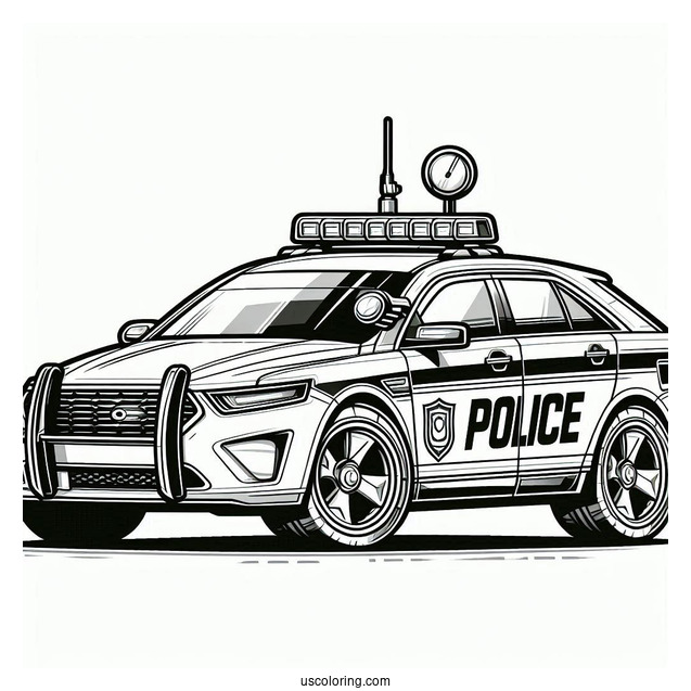 Coloring Sheet Of Police Car