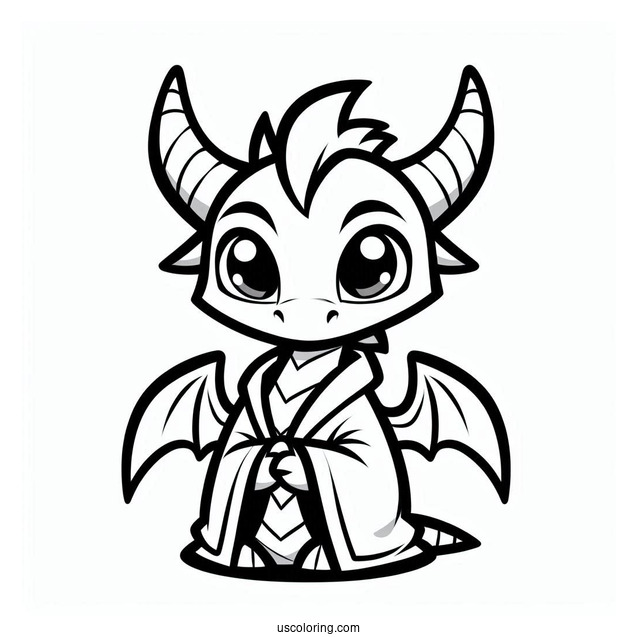 Curious Sypro Coloring Page Outline For Kids