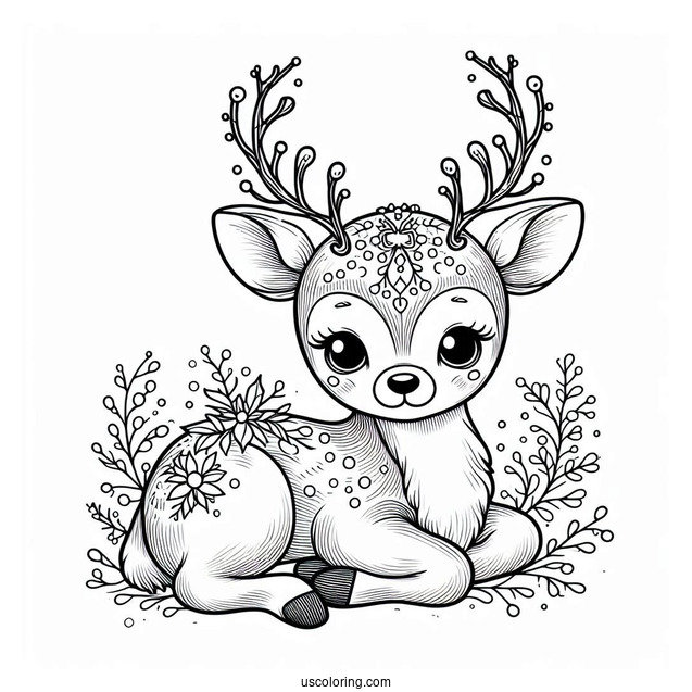 Realistic Looking Reindeer To Color
