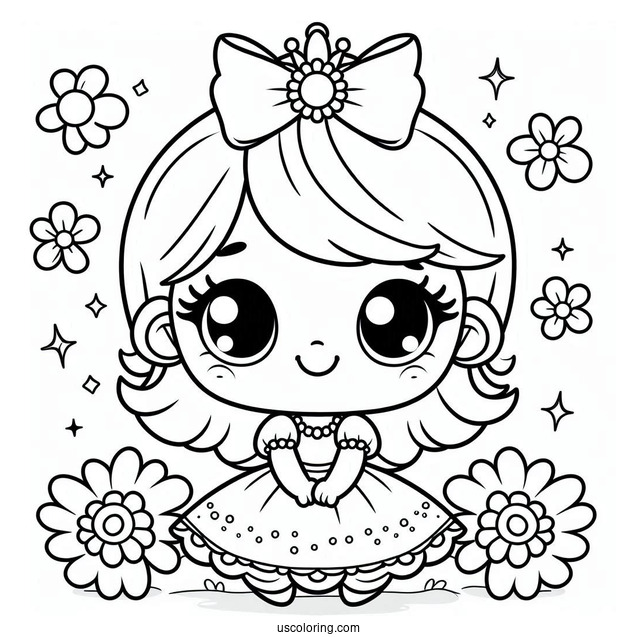 Cute Princess Daisy Coloring Page Smiling For Preschoolers