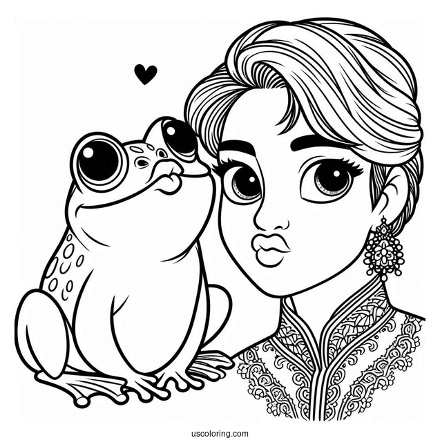 Frog Prince Naveen Pouty Lips Coloring In