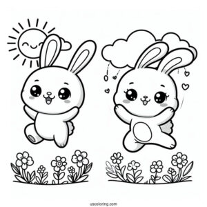 Sunny Bunnies Coloring Page Of Easy Big Boo Jumping For Preschoolers