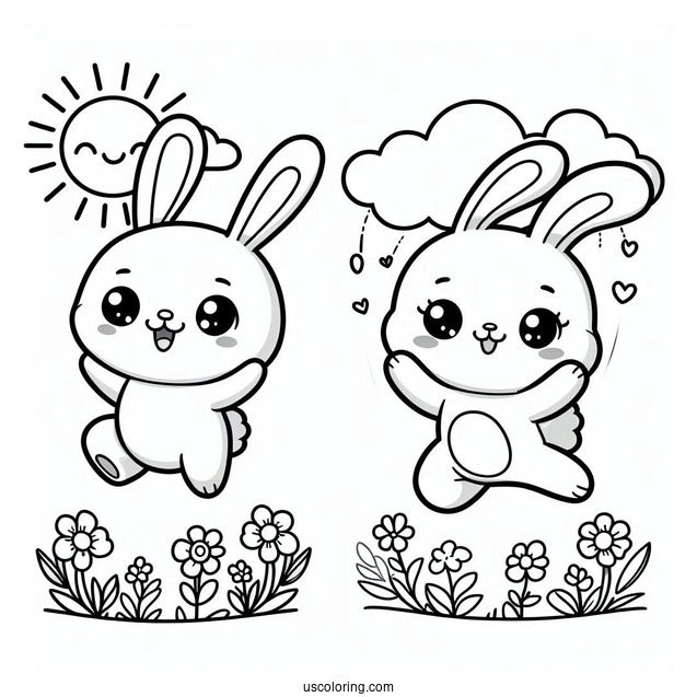 Sunny Bunnies Coloring Page Of Easy Big Boo Jumping For Preschoolers