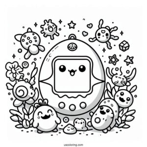 Tamagotchi Coloring Pages Game Console