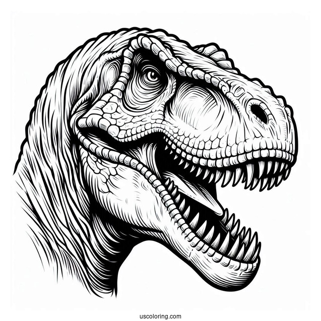 T-Rex Head With Sharp Teeth To Color