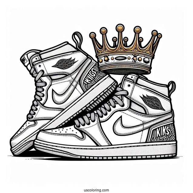 Nike Coloring Page Of King Of Kicks