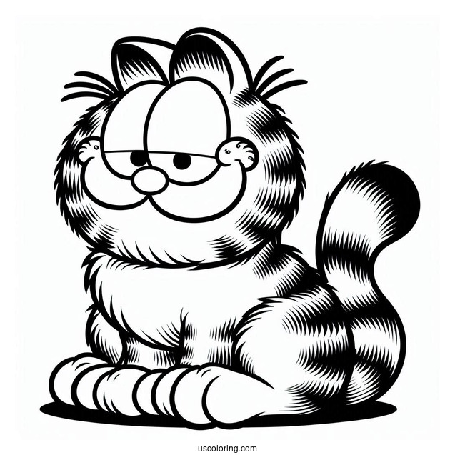 Detailed Garfield Coloring Page For Kids