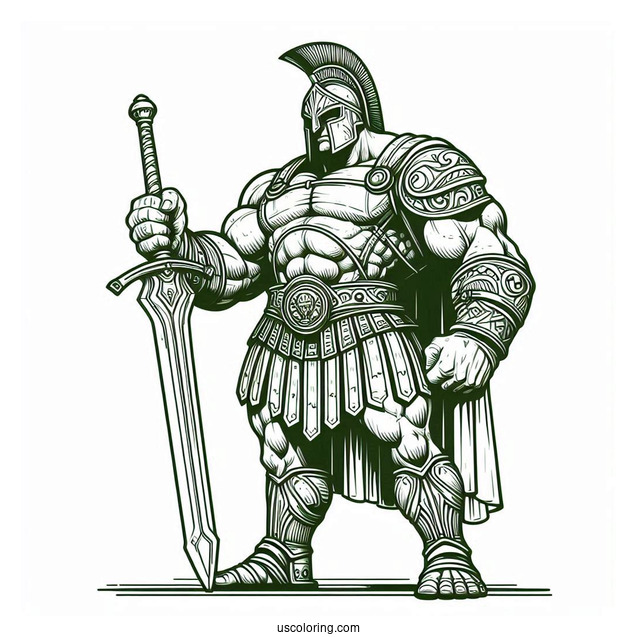 Hulk Coloring Page In Gladiator Armor