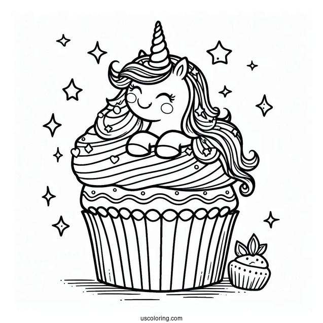 Unicorn Themed Cupcake
