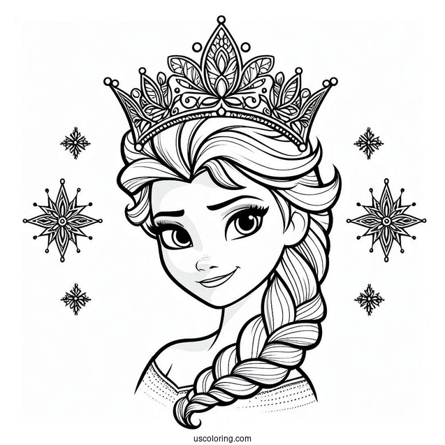Elsa Crown Coloring Page