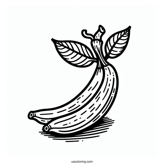 Easy Outline Of Banana To Color For Preschoolers